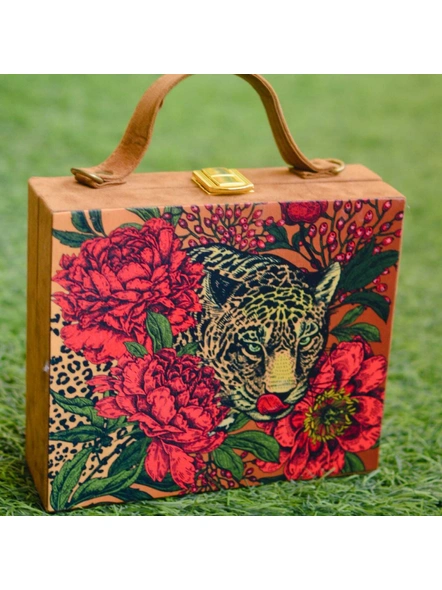Cheetah Square Suitcase Sling Bag-LAASUIT035