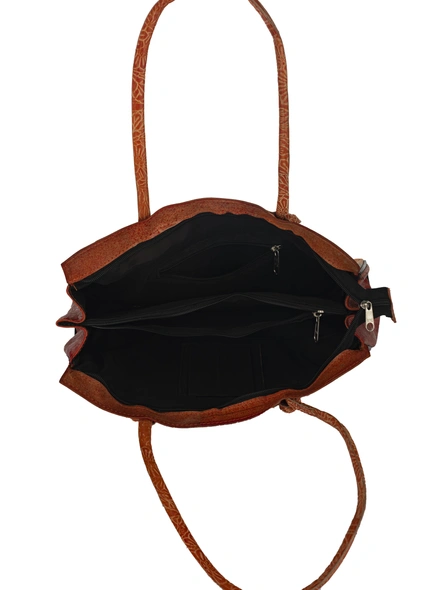 TANN IN Shantiniketan Leather Large shoulder bag (15*12)-Multicolor-Genuine Leather-Shoulder Bag-Female-Adult-3