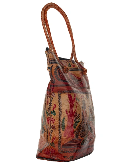 TANN IN Shantiniketan Leather Large shoulder bag (14*14)-Multicolor-Genuine Leather-Shoulder Bag-Female-Adult-1