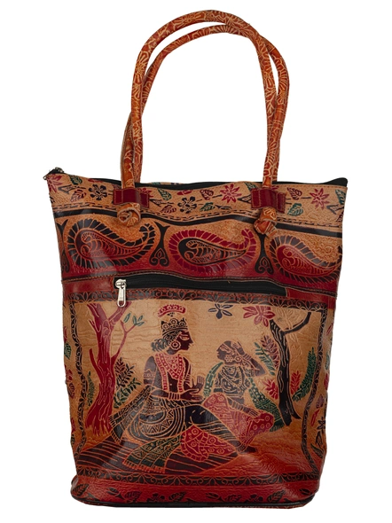TANN IN Shantiniketan Leather Large shoulder bag (14*14)-Multicolor-Genuine Leather-Shoulder Bag-Female-Adult-2