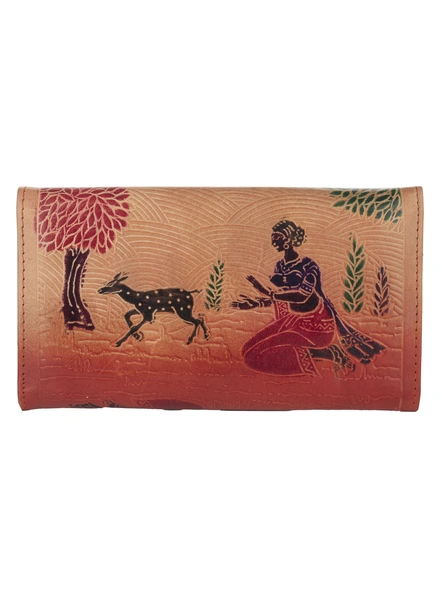 TANN IN Shantiniketan Leather Medium clutch bag(9*5)-Multicolor-Genuine Leather-Clutch-Female-Adult-1