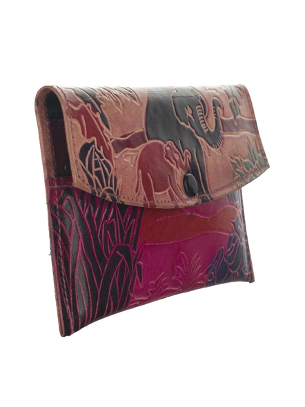 TANN IN Shantiniketan Leather Small clutch bag(8*4)-Multicolor-Genuine Leather-Clutch-Female-Adult-2
