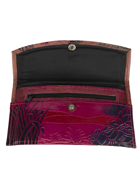Shantiniketan Leather Small clutch bag(8*4)-Multicolor-Genuine Leather-Clutch-Female-Adult-3