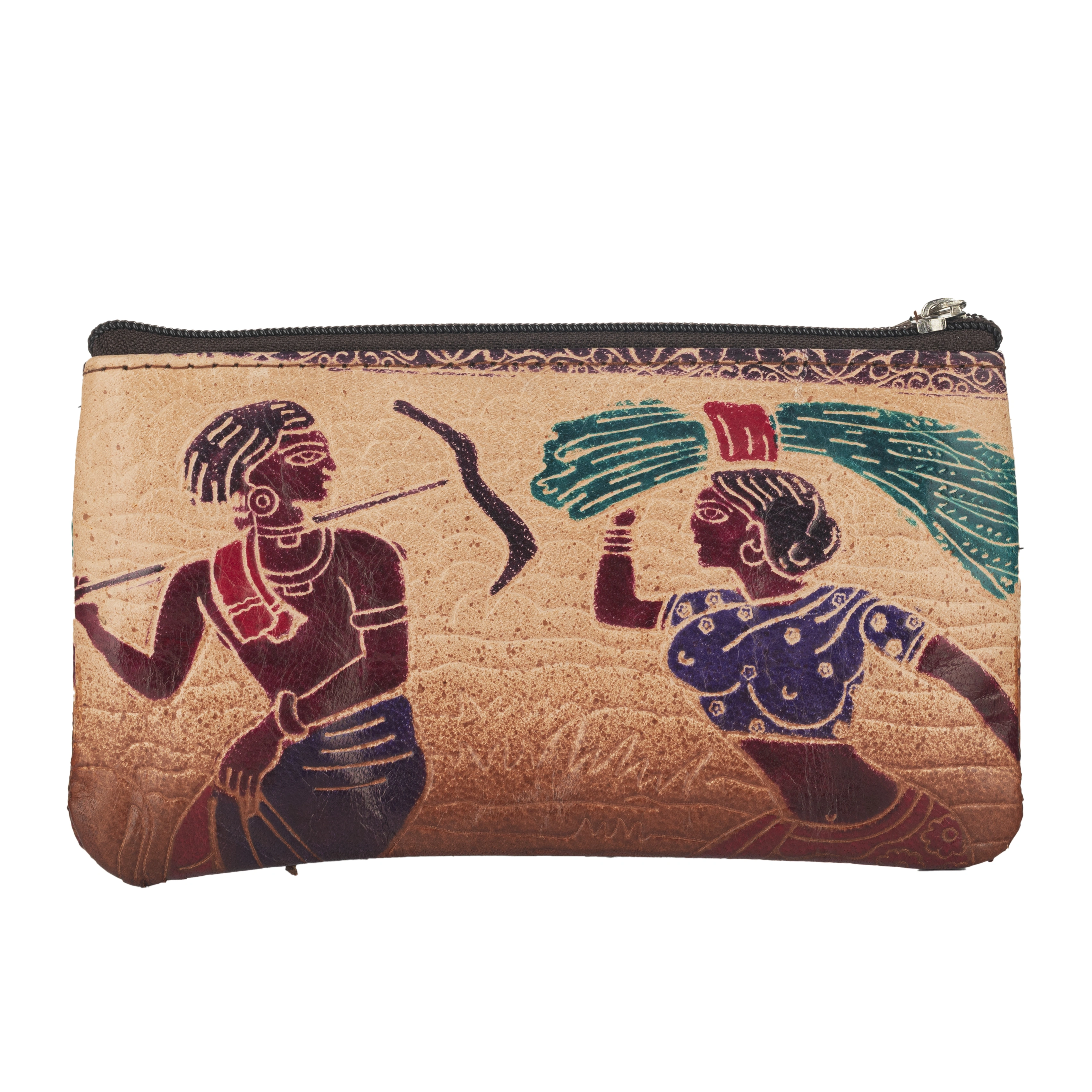 Shantiniketan Leather Picnic Clutch bag (7*4)-Multicolor-Genuine Leather-Clutch-Female-Adult-1
