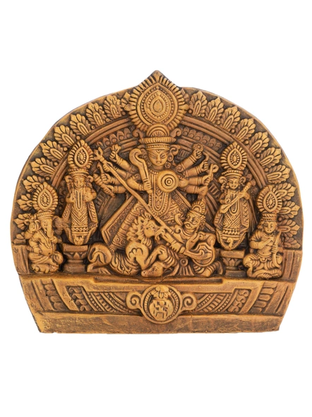 Terracotta Table-top Durga Family-BHHCTCDUR006