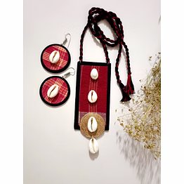 look and adorn - designed for you designer cotton gamcha fabric jute neckpiece set