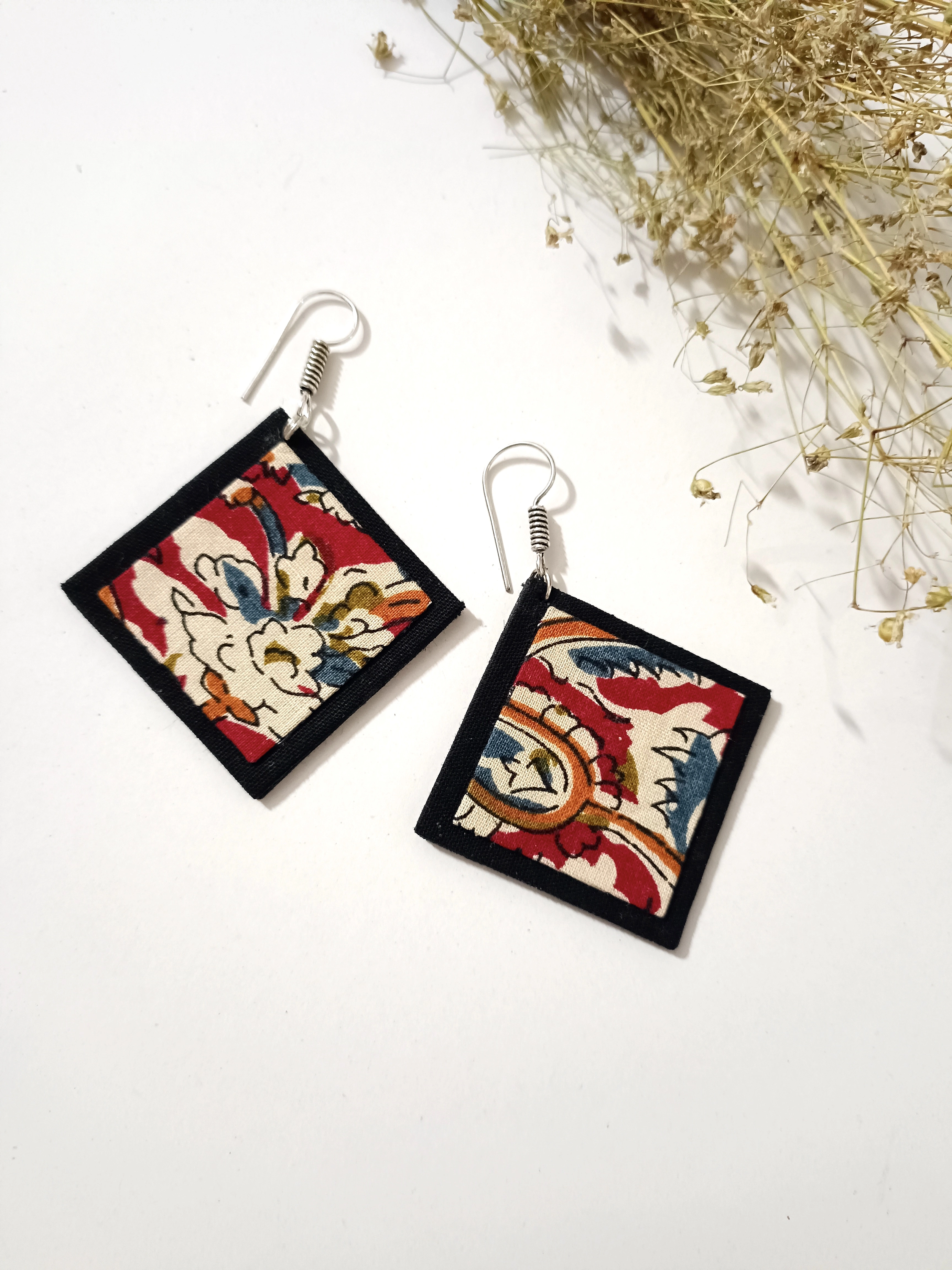 Designer Cotton Kalamkari Rectangular Neckpiece Set-2