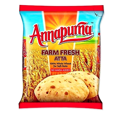 Annapurna Atta - Farm Fresh Whole Wheat, 5 kg Pouch-APTT5kg
