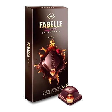Fabelle Luxury Chocolates Fire Centre Filled Bar Infused with White Mousse and Chilli 131g-SKU-6822