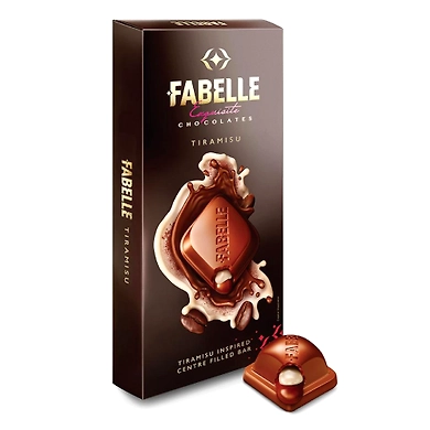 Fabelle Luxury Chocolates Tiramisu Centre Filled Bar Infused with Coffee and Mascarpone Cheese 131g-SKU-6837