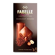 Fabelle Exquisite Chocolates Hazelnut MOUSEE, Centre Filled Bars, 130g