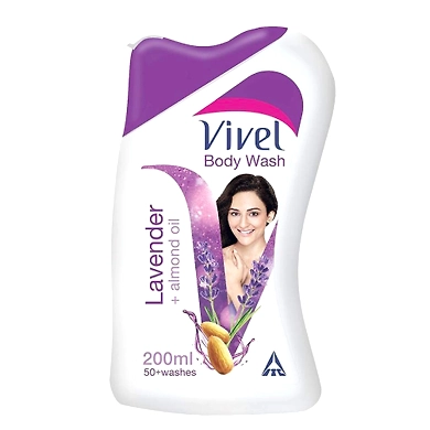 Vivel Body Wash, Lavender and Almond Oil, 200ml with Free Vivel Loofah-SKU-7028