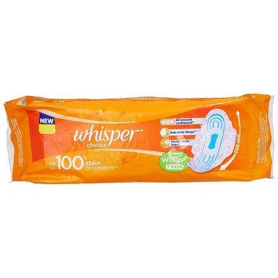 Whisper Choice Sanitary Napkins with Wings (Pack of 7)