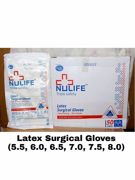 NULIFE LATEX SURGICAL GLOVES-7-BOX OF 50-BBPCSG001