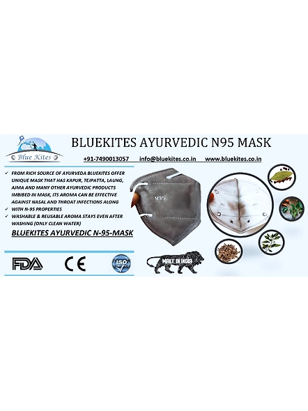 BLUEKITES AYURVEDIC N95 MASK PACK OF 5-BBPC57572457