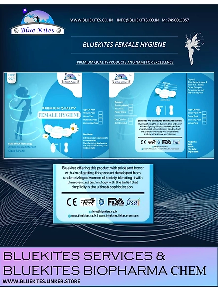 BLUEKITES-SOFTCOMFY-275MM SANITARY PAD-PACK OF 5 (5X7)