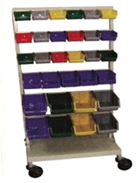 BLUEKITES Medicine Trolley  with Plastic Six Drawer with S S Top-BKSHOSPFT2504