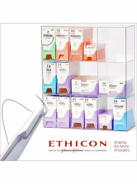 Ethicon V960G Vicryl USP10-0, 3/8 Circle Spatulated Ultima Sutures (Pack of 12)-BKSHEATH52