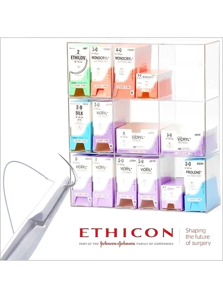 Ethicon NW3340 Ethilon 0 Black 40mm Monofilament Loop Suture, Size: 150cm (Pack of 12)-BKSHEATH337