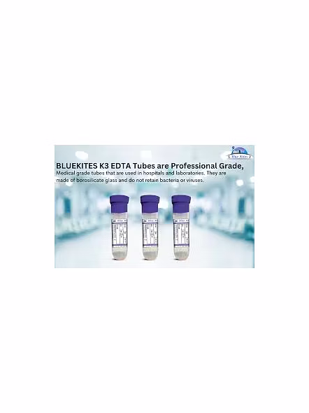 BLUEKITES K3 EDTA Tubes (200) - Premium Borosilicate Glass Lab Tubes-5