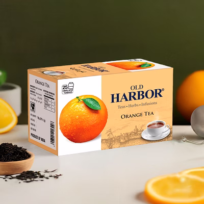 old harbor orange black tea 25 tea bags with sachet