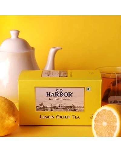 Old Harbor Lemon Green Tea 25 Tea Bags-lemon