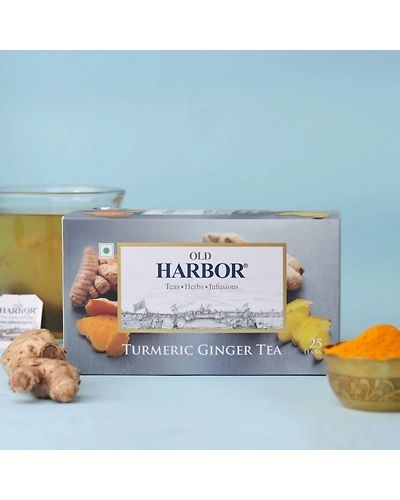 Old Harbor Turmeric GInger Green Tea 25 Tea Bags-TURMERICGINGER