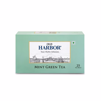 old harbor mint green tea 25 tea bags