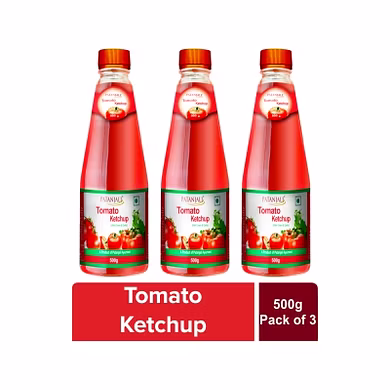 PATANJALI TOMATO KETCHUP WITH ONION GARLIC 500 GM (Pack of 3)-Groc_6703