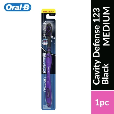 Oral-B Cavity Defense 123 Black Medium Toothbrush 1Pc