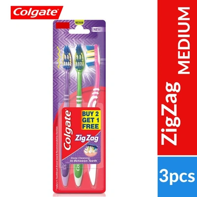 Colgate ZigZag Toothbrush Medium (2+1 Pack)