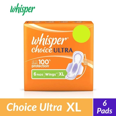 Whisper Choice Ultra Sanitary Napkins - XL (6 pieces)