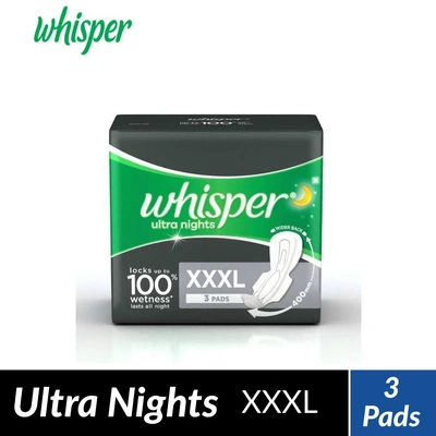 Whisper Ultra Night Sanitary Pads - XXXL (3 Units)