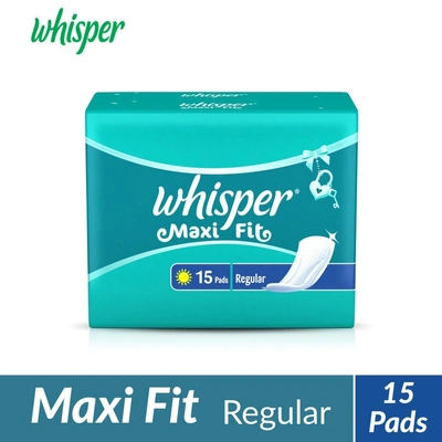 Whisper Maxi Fit Sanitary Pads - Regular (15 pieces)