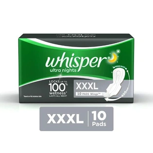 Whisper Ultra Night Sanitary Pads - XXXL (10 Units) 237 250