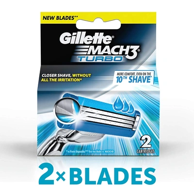 Gillette Mach 3 - Turbo Shaving Razor Blade (Cartridge) 2pc