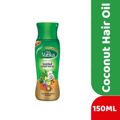 Dabur Vatika Enriched Coconut Hair Oil -150ml/75ml/300ml
