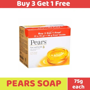 Pears Gel Bathing Bar - Pure and Gentle Soap 75g(Pack of 3+1Free)