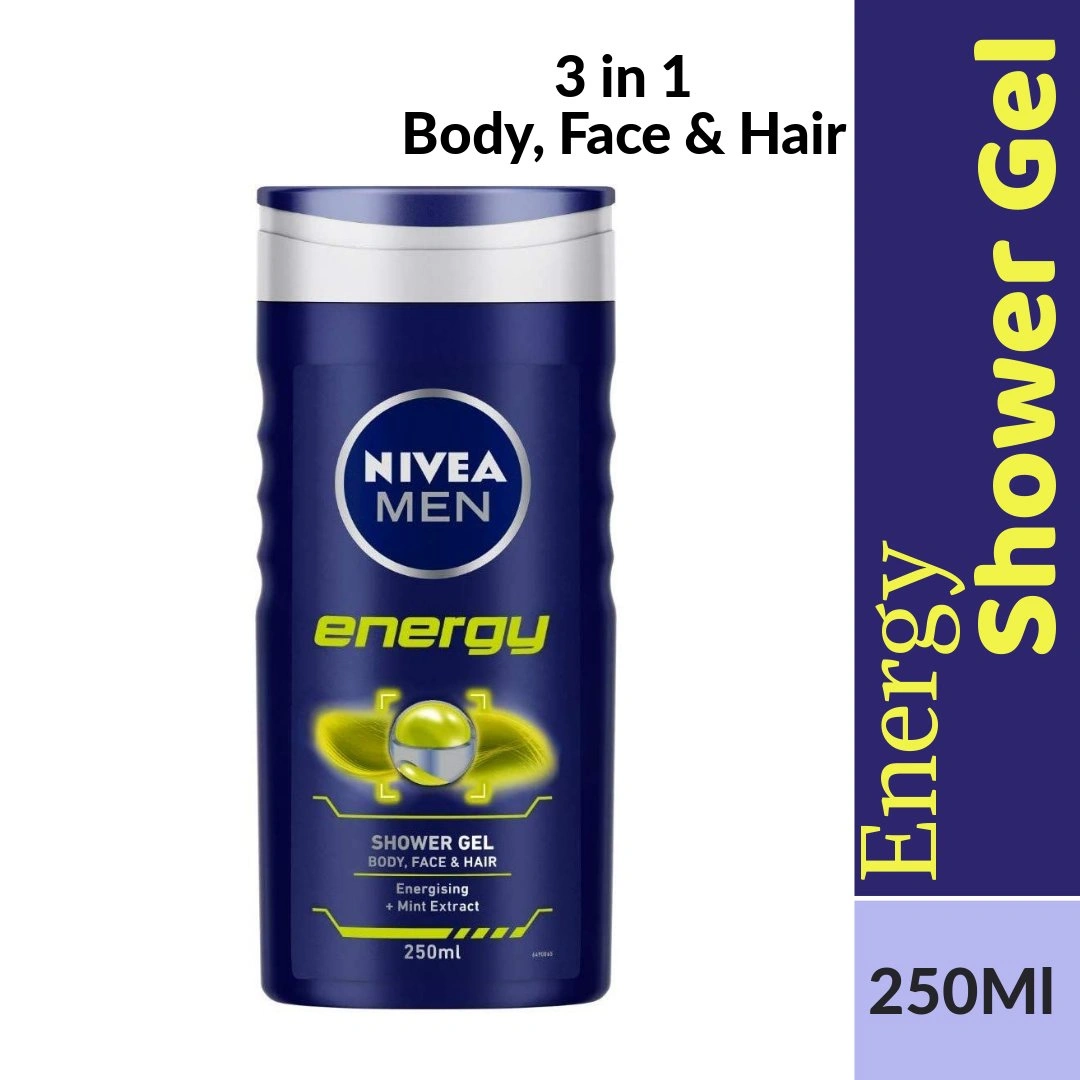Nivea Men Shower Gel - Energy with Mint Extracts Body Wash 250ml Bottle-BM1511