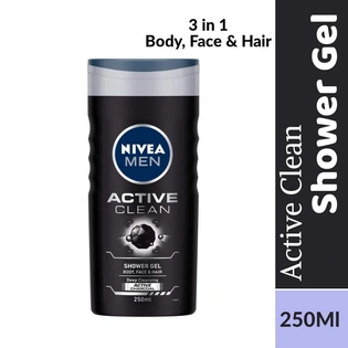 Nivea Men Shower Gel - Active Clean Body Wash 250ml Bottle