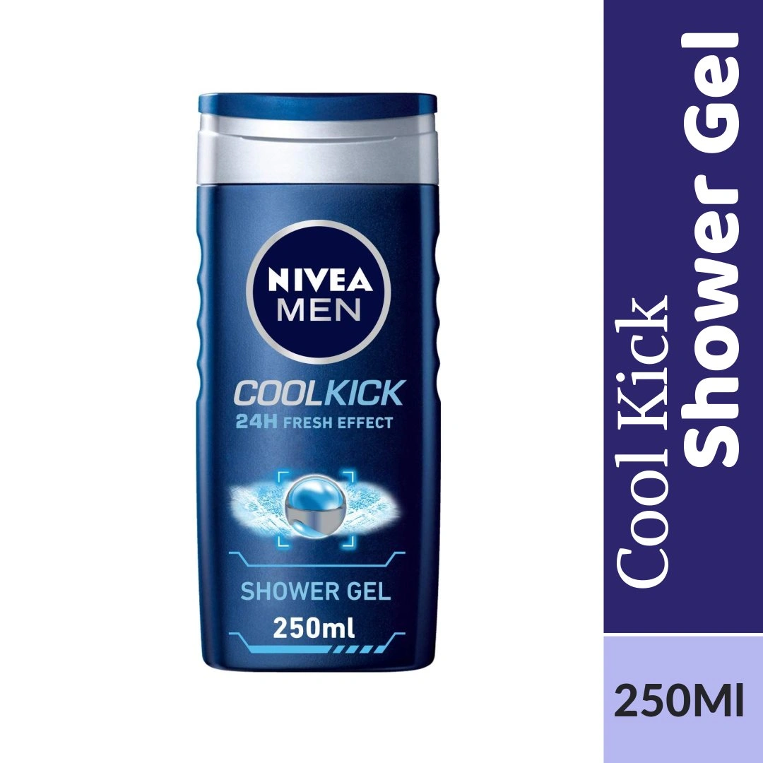 Nivea Men Shower Gel - Cool Kick with Refreshing+Icy Menthol 250ml Bottle-BM1529
