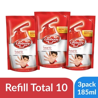 Lifebuoy Handwash - Total 10 Refill 185ml (Pack of 3)