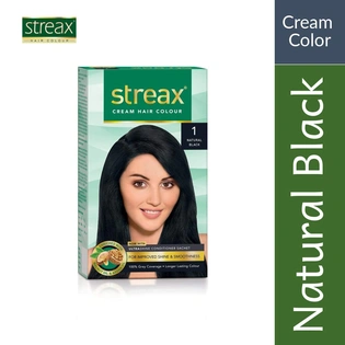 Streax Cream Hair Color - Black No.1