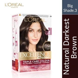 Loreal Paris Excellence Cream Hair Colour Natural Darkest Brown 3 Big