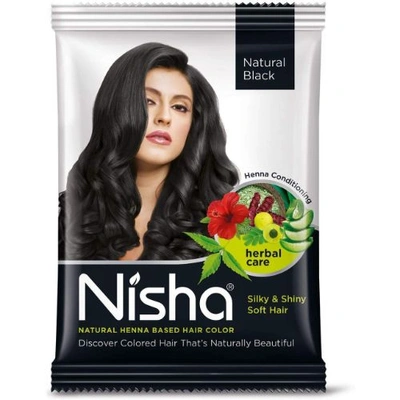 Nisha Natural Colour Powder Black - 1Pc