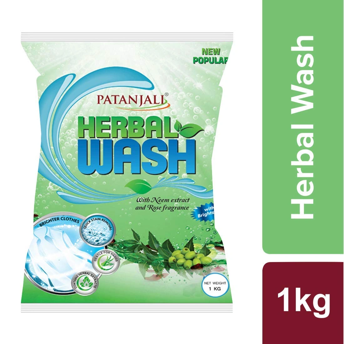 Patanjali Herbal Popular Detergent Washing Powder 1kg-BM1648