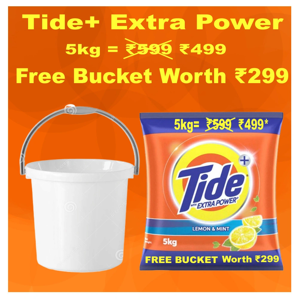 Tide Plus Lemon &amp; Mint Detergent Powder Extra Power 4kg+1Kg Free-BM1650