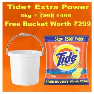 Tide Plus Lemon & Mint Detergent Powder Extra Power 4kg+1Kg Free