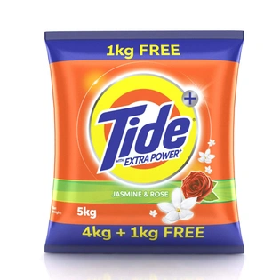 Tide Plus Jasmine & Rose Detergent Powder Extra Power 4kg+1Kg Free