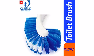 Cello Kleeno Dual Action Hockey Toilet Brush (Blue & White)